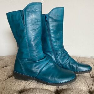 Miz Mooz Teal Leather Parnell Boots